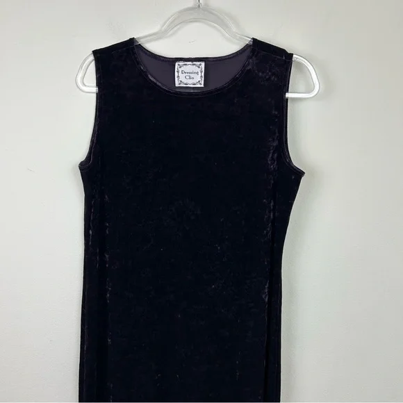 Vintage Dressing Clio Witchy Gothic deep purple tank purple velvet maxi dress M - Picture 2 of 10